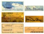 Three Stooges Signed Checks -- Three Checks, One Each Signed by Moe Howard, Larry Fine and Curly Joe DeRita, The So-Called Sixth Stooge