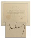 John F. Kennedy 1962 Document Signed as President