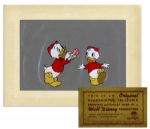 Disney 1959 Celluloid Featuring Two of Donald Ducks Nephews