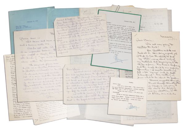 Mary Astor 20-Letter Lot -- ''...Thorpe is not going to stand still about his begging me to have an abortion, or the...plot...to see to it that I miscarried on the yacht trip to Honolulu...''