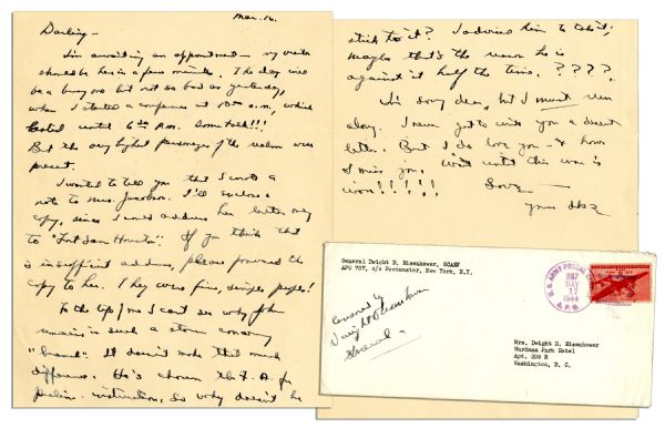 Dwight Eisenhower Autograph Letter Signed From March 1944 -- ''...Wait until this war is won!!!!!...''