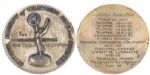 Scarce Distinguished Service Medal Presented by Emmys Television Academy to TV Pioneer Hubbell Robinson