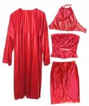 Cindy Crawford Screen-Worn Red Lame Wardrobe From Her Revlon Commercial