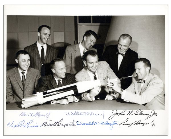Original Mercury 7 Signed Photo -- Signed by All 7 Astronauts -- From the Gus Grissom Collection