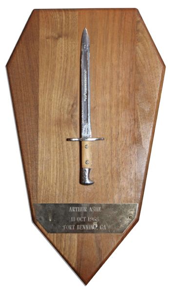 Award Presented to Arthur Ashe at Fort Benning, Georgia in 1968 During His Military Service