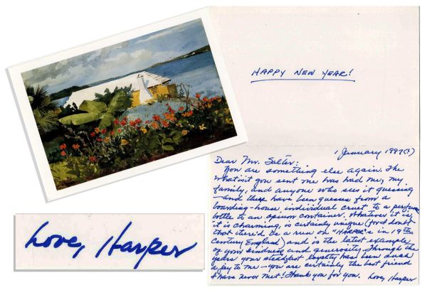Affectionate Harper Lee 1997 Autograph Letter Twice-Signed -- Written on New Year's Day to a Longtime Admirer -- ''...you are certainly the best friend I have never met!...''
