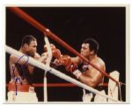 Fantastic Muhammad Ali Signed Photo -- Also Signed by Larry Holmes From Alis Penultimate Fight 