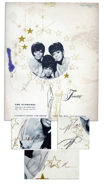 Poster Signed by Three Original Supremes -- Diana Ross and Bandmates Sign At the Height of The Supremes Fame -- With PSA/DNA COA
