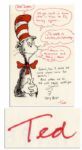 Dr. Seuss Autograph Letter Signed on Cat in the Hat Stationery -- Seuss Writes in Clever Thought Bubbles