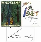 Very Special Signed & Hand-Drawn Copy of Original Madeline -- Ludwig Bemelmans Adds Inscription and Charming Christmas Drawing