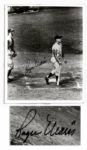 Roger Maris Signed 8 x 10 Photo of His Record-Breaking 61st Home Run -- With PSA/DNA COA