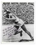 Olympian Jesse Owens Signed 8 x 10 Photo