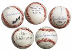 Baseball Signed by HOFer Red Schoendienst, Female Player Pepper Paire, Writer Dan Schlossberg & NY Giants Pitcher Larry Jansen