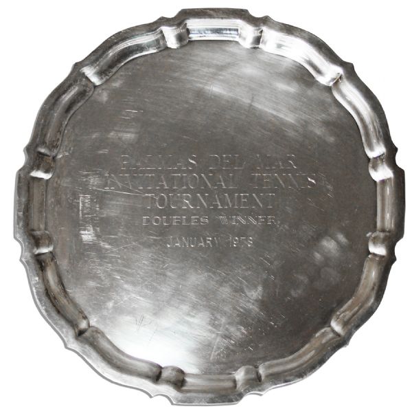 Arthur Ashe Winner's Plate From the Palmas Del Mar Tournament in 1978 -- One of His Last Wins Before Retiring the Following Year