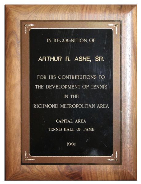 Award Presented to Arthur Ashe's Father -- Arthur Ashe, Sr. 
