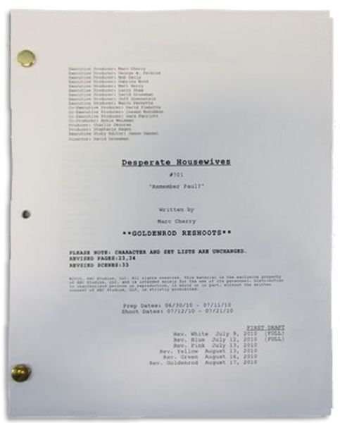 Two ''Desperate Housewives'' Production-Used Scripts