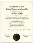 National Pharmaceutical Council Award Presented to Arthur Ashe -- 15 September 1983