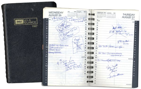 Arthur Ashe's 1987 Day Planner -- Ashe's Busy Year Includes Organizing a $1,000,000 Round Robin Between McEnroe, Lendl, Cash & Edberg!