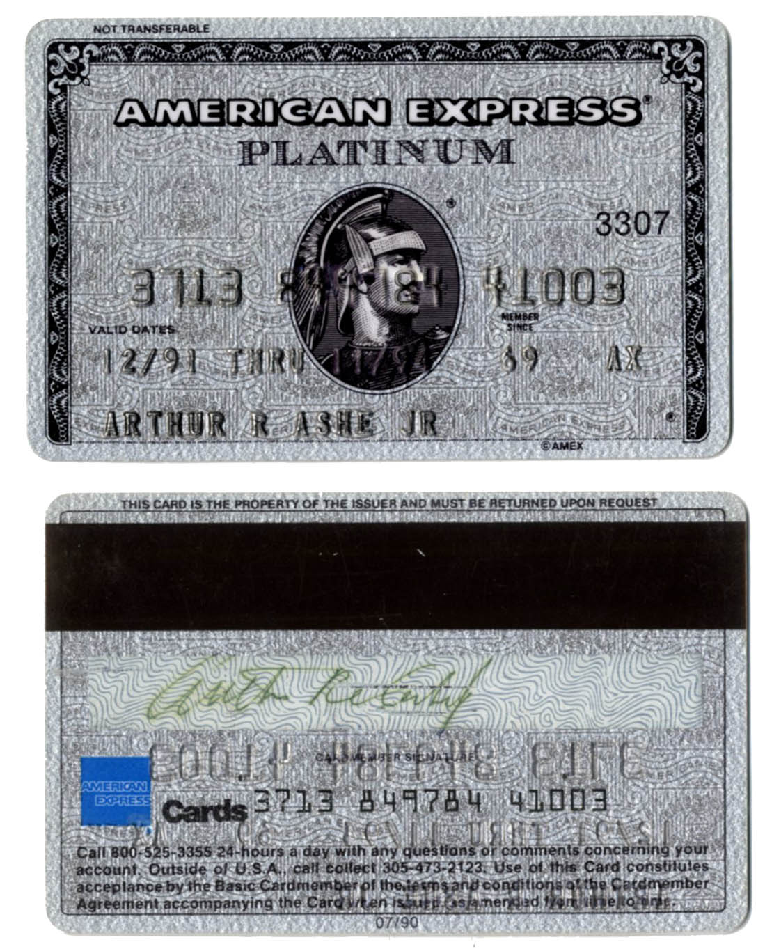 Lot Detail - Arthur Ashe's American Express Platinum Card