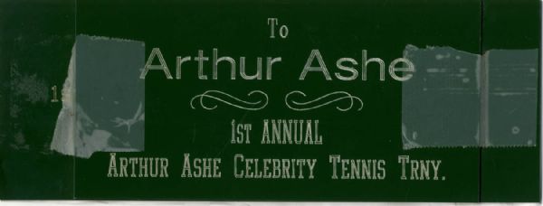 Arthur Ashe's ''1st Annual Celebrity Tennis Tournament'' Plaque