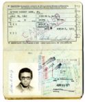 Arthur Ashe 1970 Passport -- Containing The Stamp From His Historic First Entry Into Apartheid South Africa