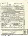 Arthur Ashes Death Certificate