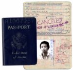 Arthur Ashes 1980-85 U.S. Passport -- With Original Signed Passport Photo Intact