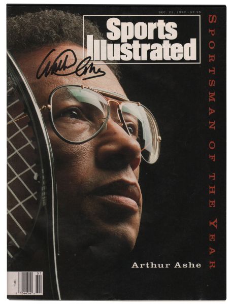 Arthur Ashe Signed ''Sports Illustrated'' Magazine -- One of The Last Items he Ever Signed -- Ashe Graced The Cover as Sportsman of The Year in December of 1992 & Died in February of 1993