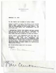 Bill Clinton Typed Letter Signed on White House Stationery Offering Condolences to the Family of Arthur Ashe the Week He Passed Away -- ...I enjoyed my visits with Arthur...