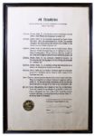 1968 Official Resolution Awarded to Arthur Ashe by the City of Richmond, Virginia, Ashes Hometown