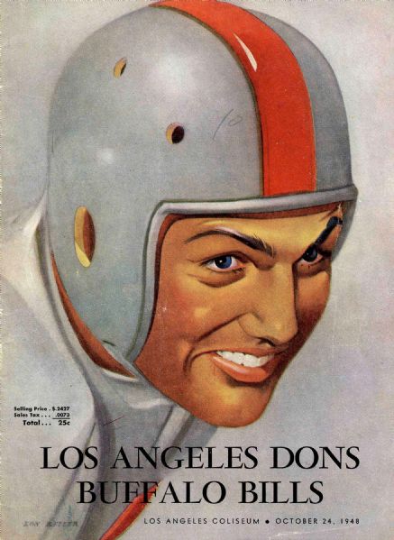 1948 AAFC Los Angeles Dons vs. Buffalo Bills Football Program -- 22pp. -- Pencil Markings and Mild Toning -- Very Good