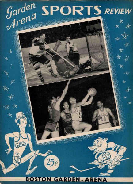 1952 Boston's Garden Arena Sports Review Program -- Celtics & Nationals -- 22pp. -- Toning & Cover Separation -- Very Good