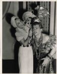 10 x 13 Still Photograph of Carmen Miranda Visiting Mickey Rooney on the Set of Babes on Broadway -- Fine 