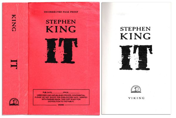 Stephen King's ''IT'' -- Rare Proof Copy -- 1986