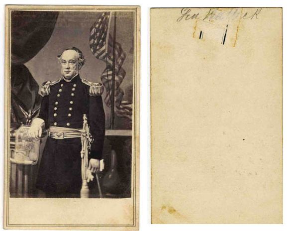 Civil War General Henry Halleck CDV -- 2.5'' x 4'' -- Very Good Condition