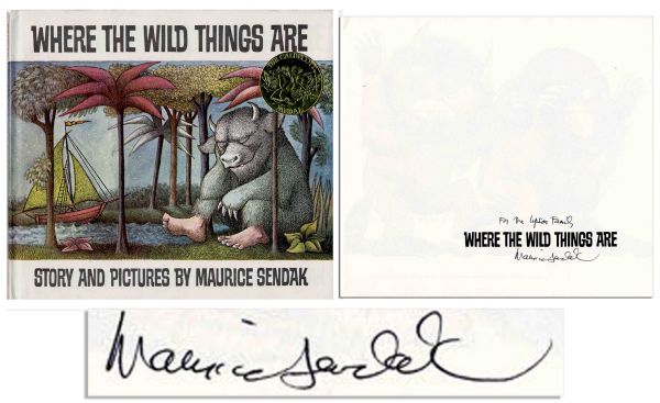 Signed Copy of Maurice Sendak's ''Where the Wild Things Are'' -- 1974 -- Hardcover -- Fine