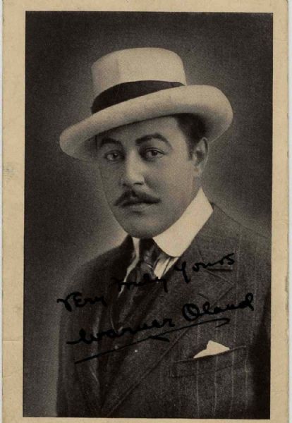 Warner Oland Signed Photo -- Actor Who Played ''Charlie Chan'' -- 3.5'' x 5.5'' Matte Photo is Very Good -- With PSA/DNA 