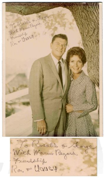 Ronald & Nancy Reagan Signed & Inscribed 7'' x 10'' Color Photo