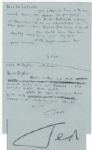 Dr. Seuss Autograph Note Signed -- Including a Drafted Letter to Longtime Agent Phyllis Jackson