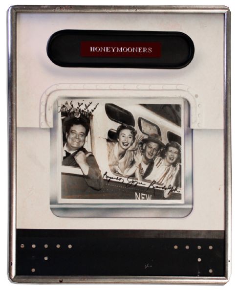 ''Honeymooners'' 10'' x 8'' Photo Signed by Jackie Gleason & Joyce Randolph -- Slight Silvering to Sepia Photo, Else Near Fine