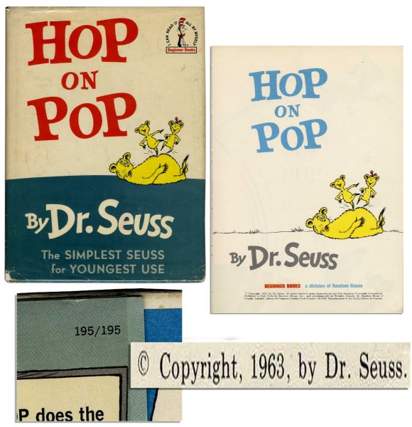 Dr. Seuss First Edition, First Printing of His Beloved Children's Book ''Hop on Pop''