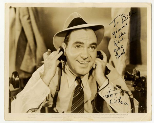 Vintage 10'' x 8'' Glossy Pat O'Brien Press Photograph Inscribed and Signed Boldly by the ''Some Like It Hot'' Actor -- Near Fine