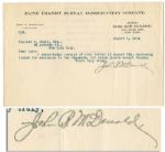Autograph Letter Signed by John B. McDonald, Visionary Creator of the New York Subway System -- ...enclosing ticket for admission to the Sagamore... -- 1904