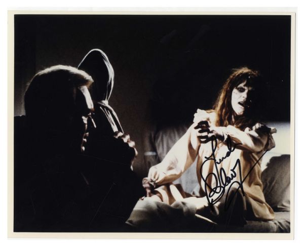 10'' x 8'' Linda Blair Signed Photo -- Eerie Movie Still with Blair in Full ''Exorcist'' Makeup -- Fine Condition -- With Wehrmann COA
