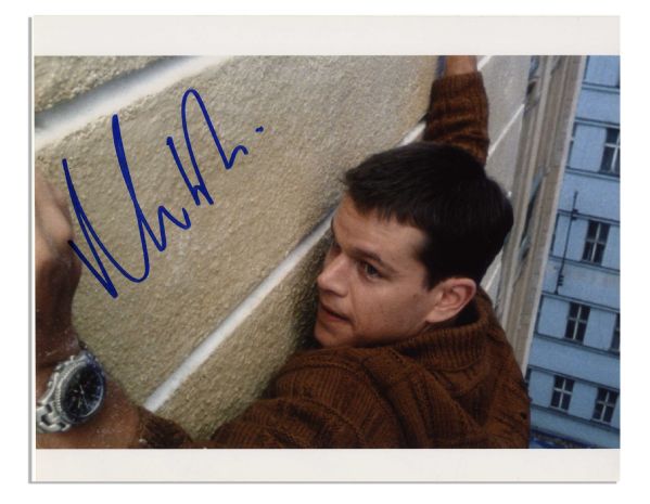10'' x 8'' Signed Photo of Matt Damon From the ''Bourne'' Trilogy -- Fine Condition -- With Wehrmann COA
