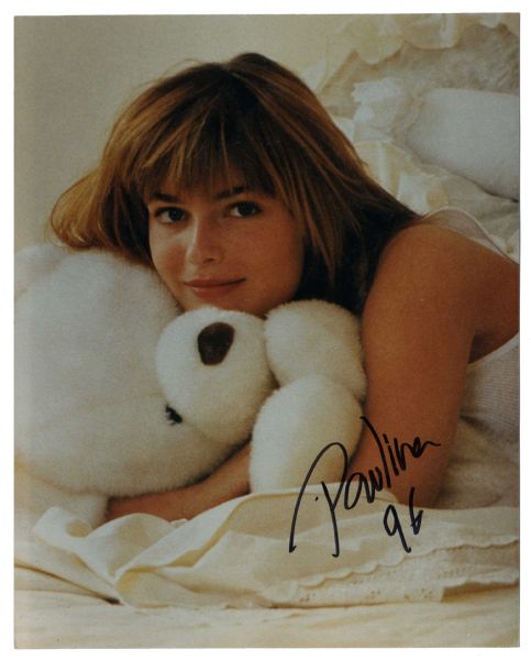 Paulina Porizkova 8'' x 10'' Glossy Signed Photo -- Very Good Condition -- With Wehrmann COA