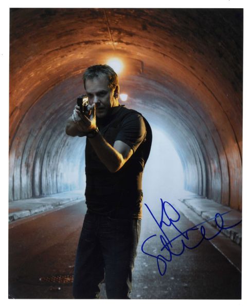 Kiefer Sutherland 8'' x 10'' Glossy Signed Photo From ''24'' -- Fine Condition -- With Wehrmann COA