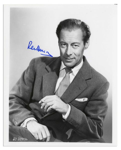 Signed Photo of Academy Award Winner Rex Harrison -- 8'' x 10'' Glossy -- Near Fine Condition -- With Wehrmann COA