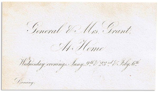 Handwritten Invitation to Dance at the Home of General Ulysses S. Grant