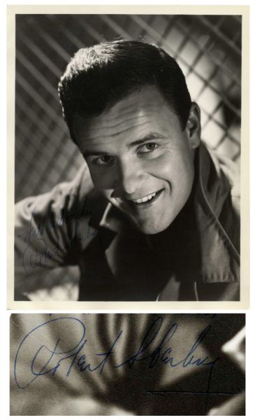 Robert Sterling Signed Semi-Matte 8'' x 10'' Photo -- ''With best wishes / Robert Sterling'' -- Very Good
